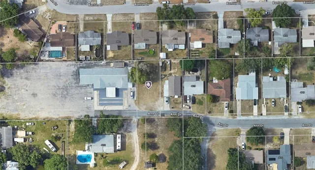 an aerial view of multiple houses