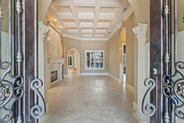 a view of a hallway with a entryway