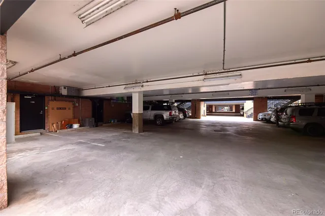 a view of a car garage