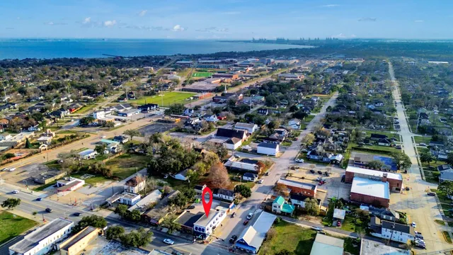 an aerial view of a city