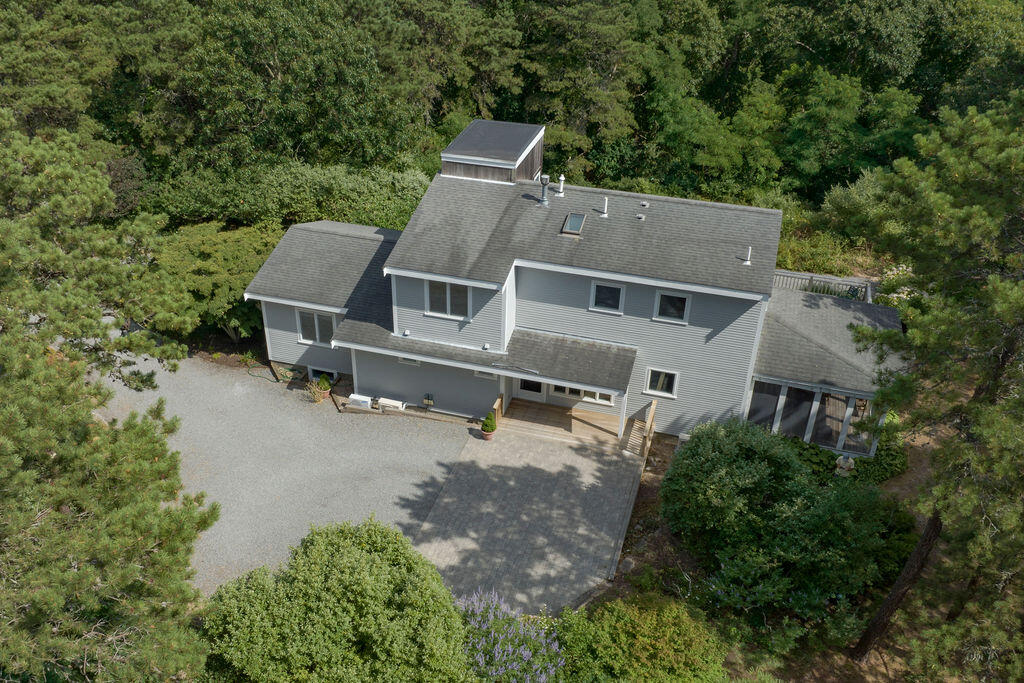 10 Hamblen Farm Road Wellfleet, MA 02667 - Photo 52 of 59 an aerial view of a house with yard and sitting area