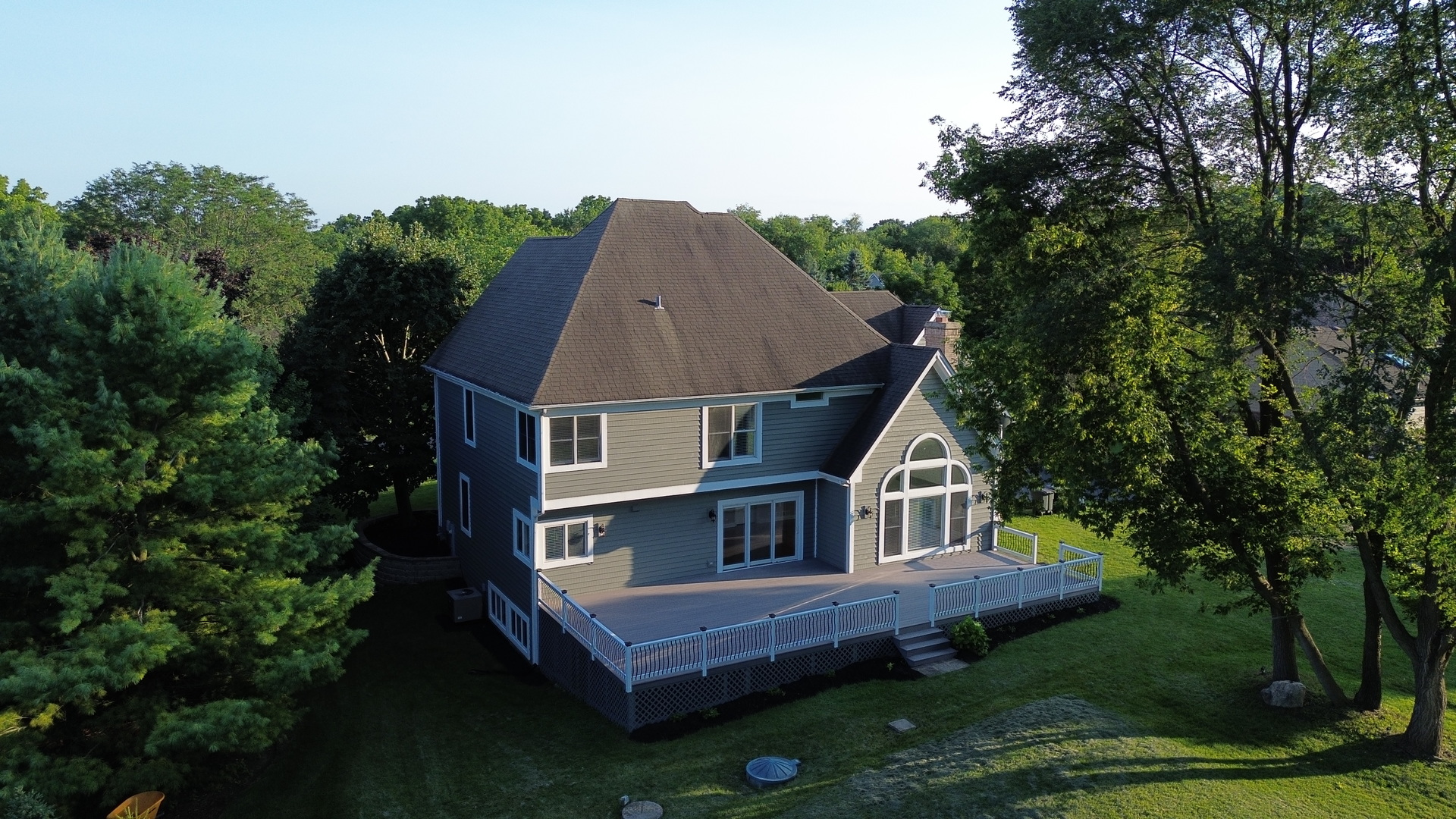 28798 Rivers Edge Drive Cary, IL 60013 - Photo 33 of 46 an aerial view of a house roof deck and garden