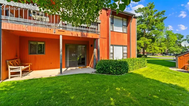 a view of an entryway with a garden