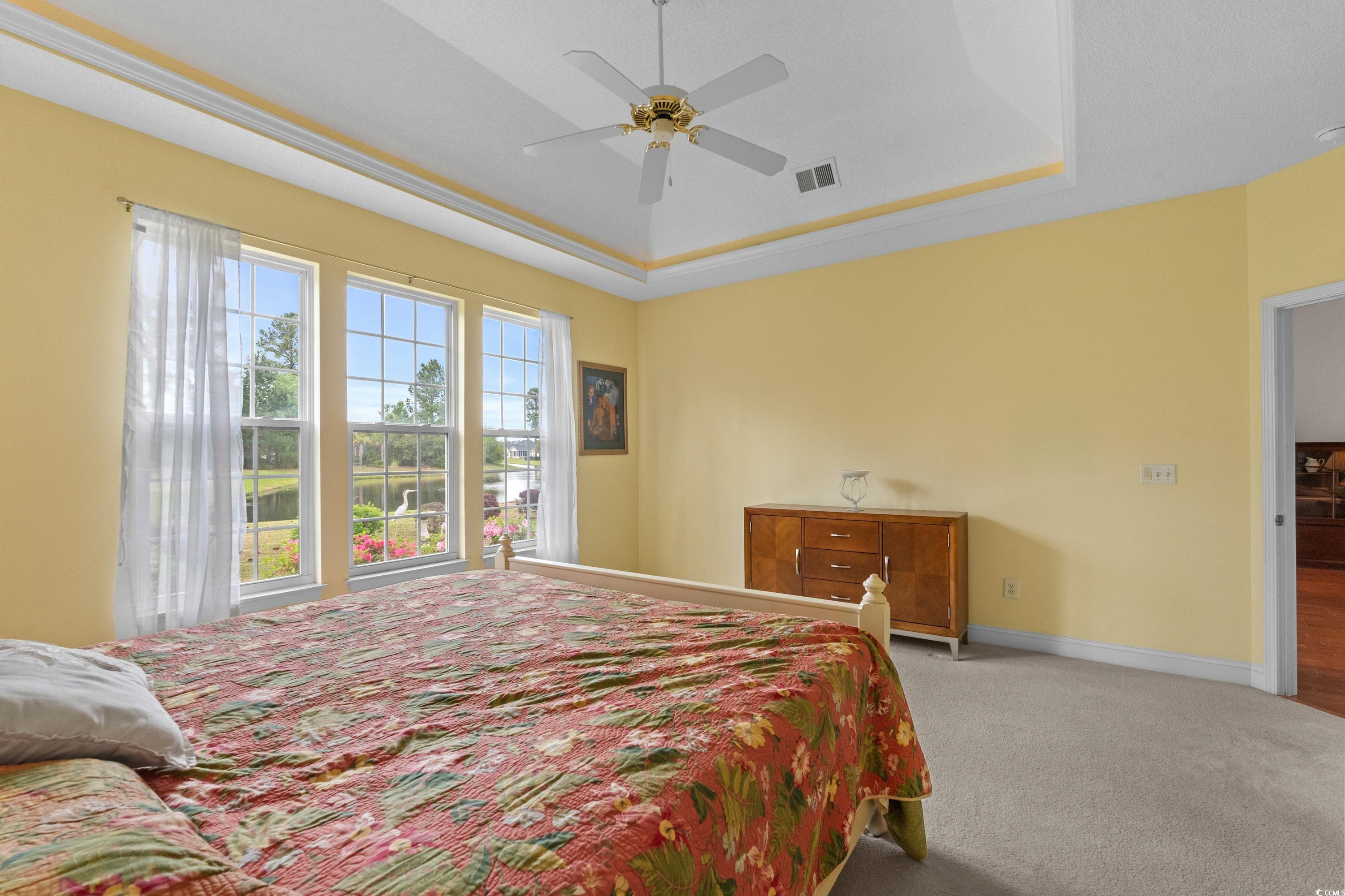 5025 Westwind Drive Myrtle Beach, SC 29579 - Photo 28 of 36 Carpeted bedroom featuring a tray ceiling, baseboa