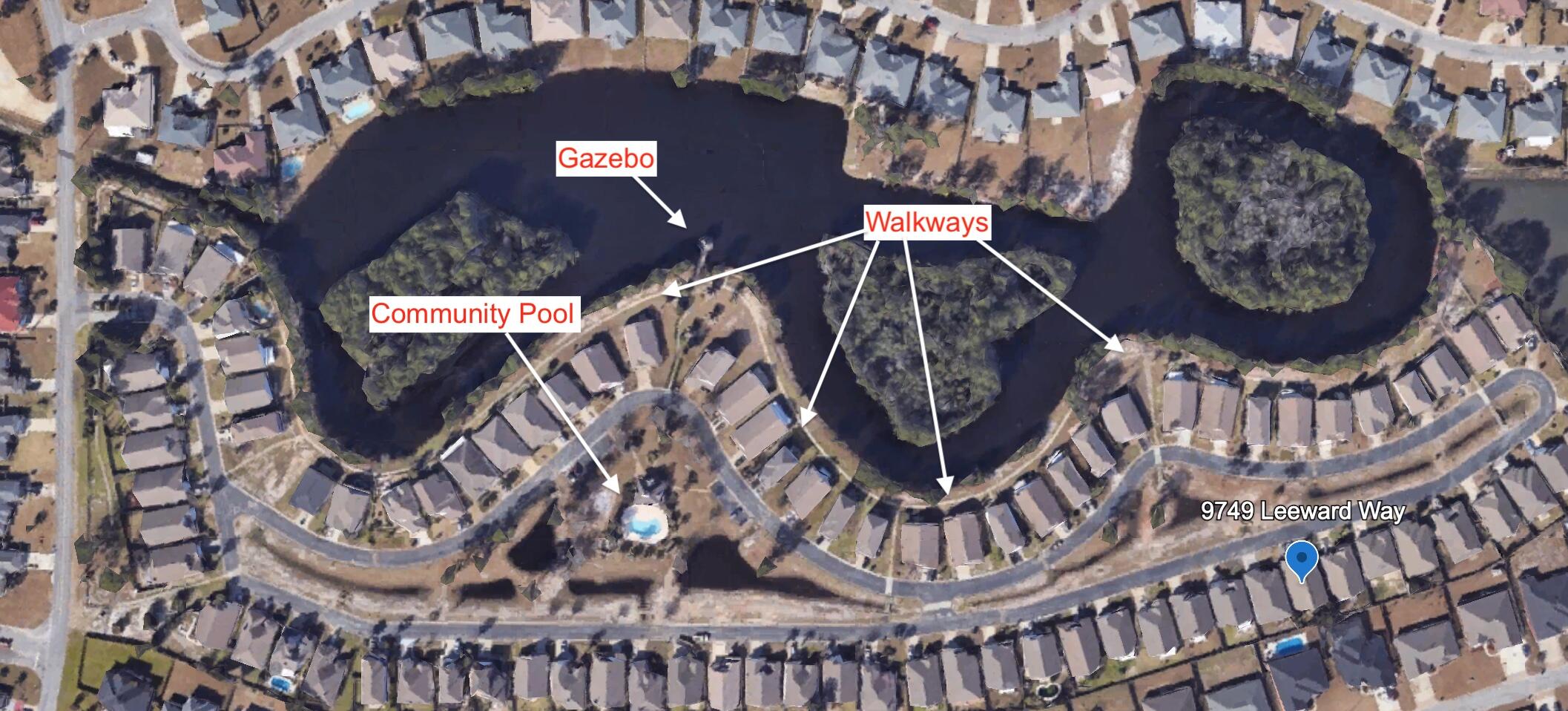 9749 Leeward Way Navarre, FL 32566 - Photo 30 of 31 Aerial Map View