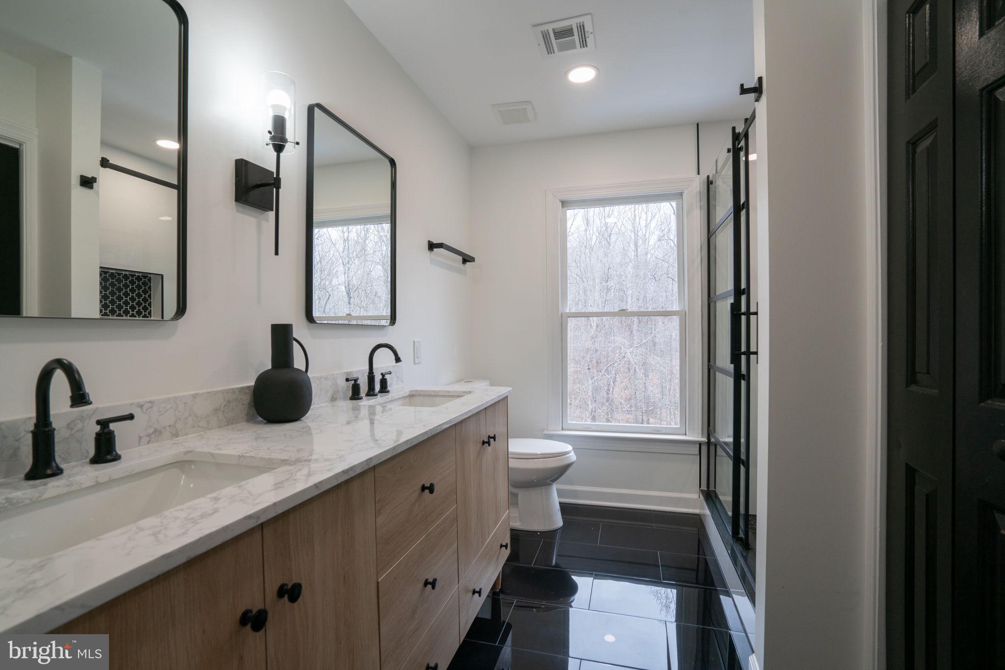 8261 Tinsley Place Culpeper, VA 22701 - Photo 40 of 80 a bathroom with a double vanity sink toilet and shower