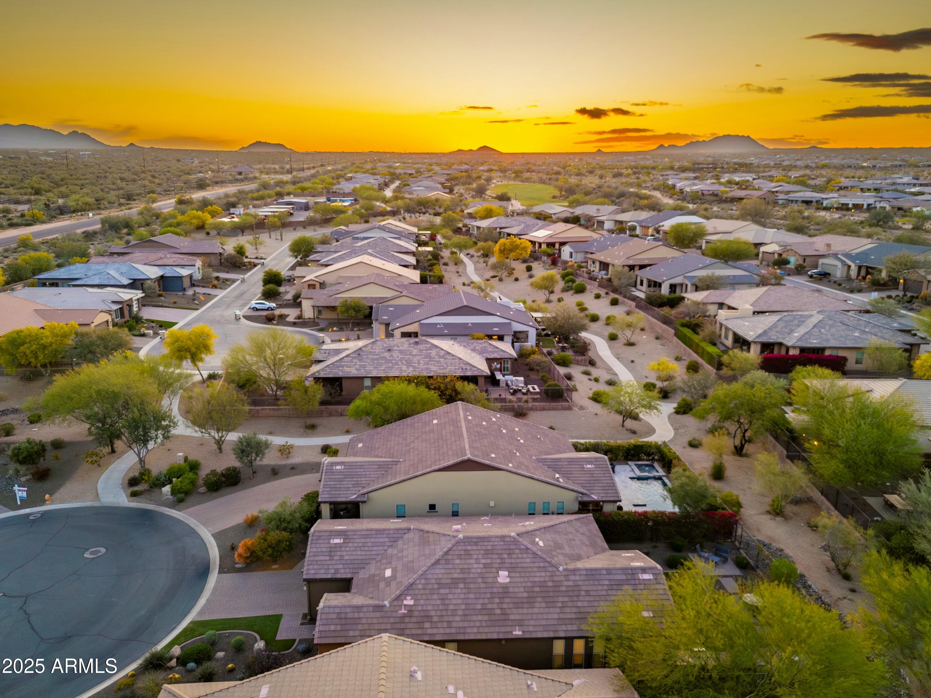 17972 East Silver Sage Lane Rio Verde, AZ 85263 - Photo 45 of 80 an aerial view of residential houses with outdoor space