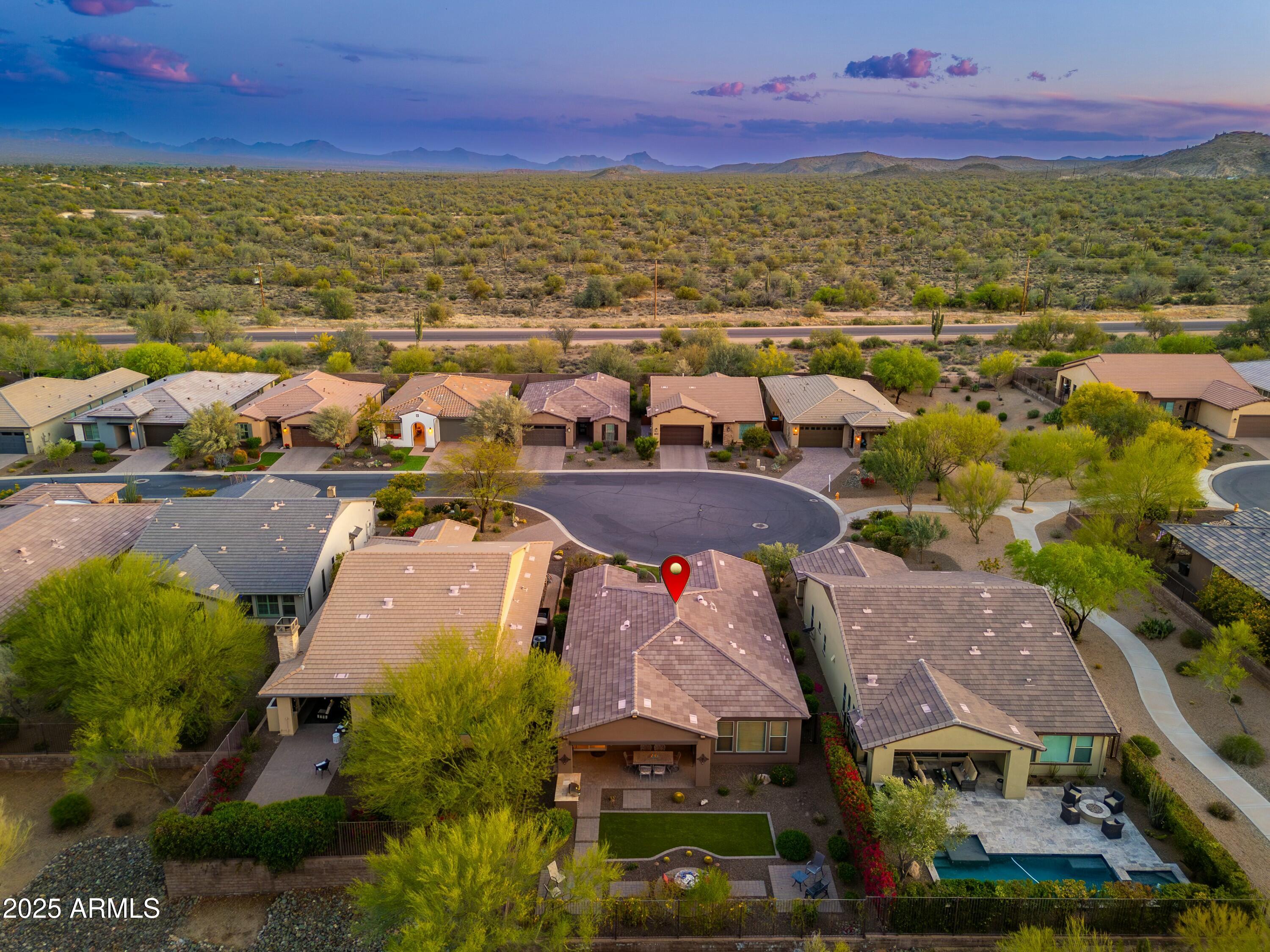 17972 East Silver Sage Lane Rio Verde, AZ 85263 - Photo 46 of 80 an aerial view of residential houses with outdoor space