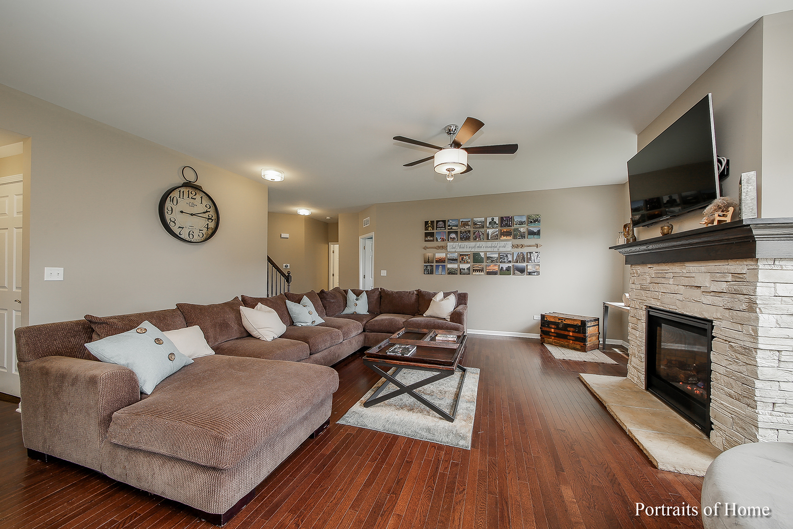 3740 Ryder Court Naperville, IL 60564 - Photo 7 of 25 a living room with furniture fireplace and flat screen tv