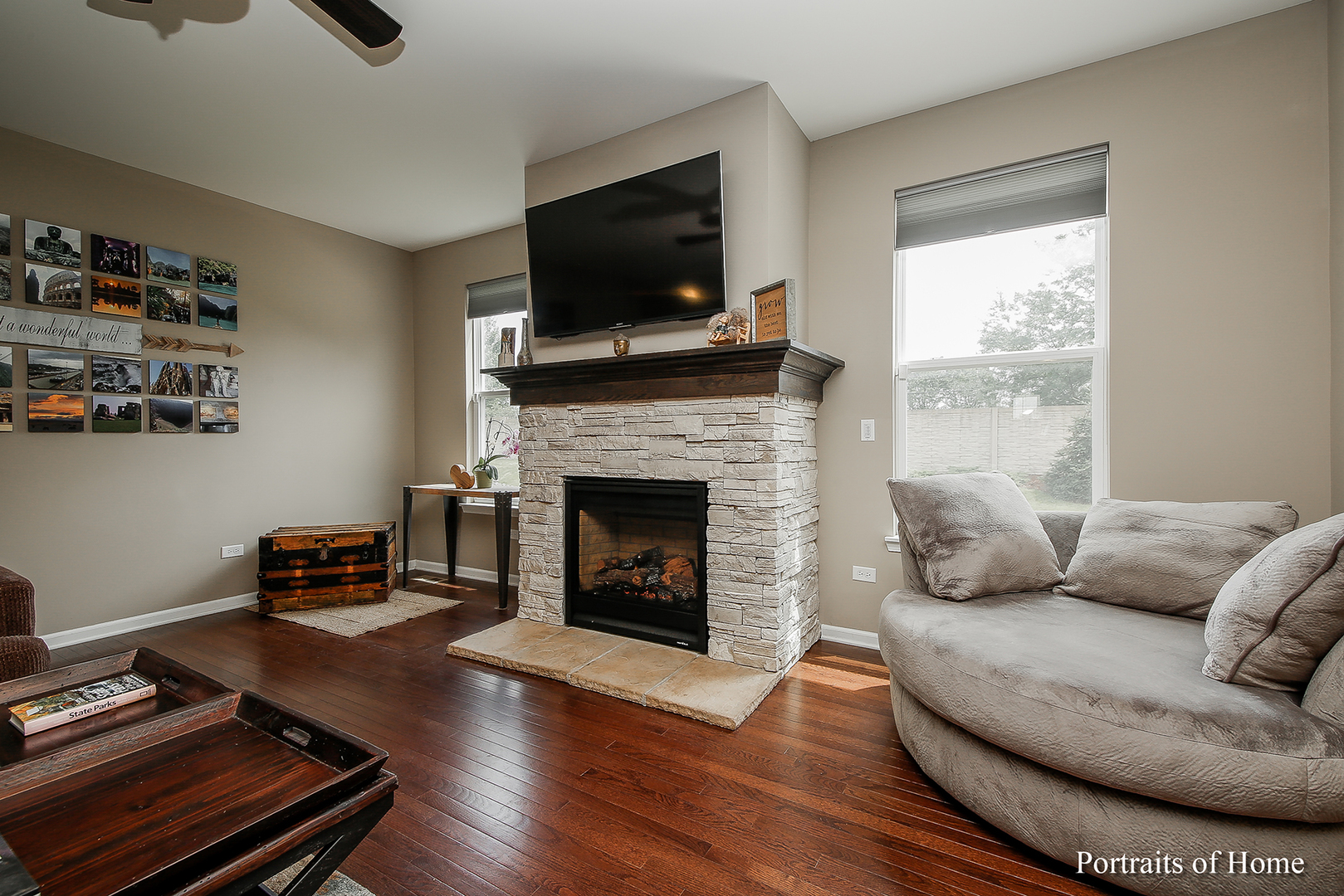 3740 Ryder Court Naperville, IL 60564 - Photo 8 of 25 a living room with furniture fireplace and flat screen tv