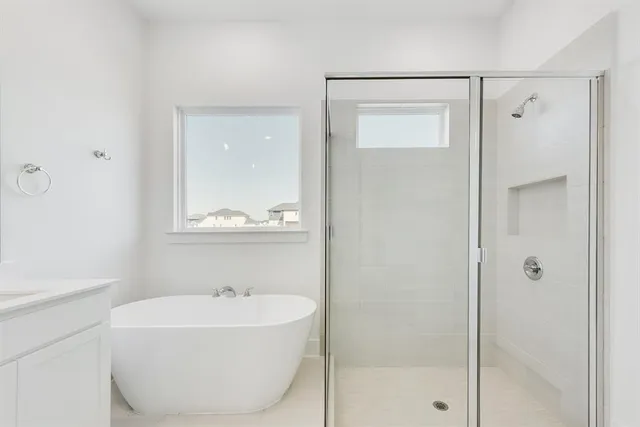 a bathroom with a window
