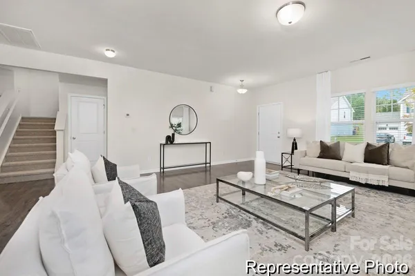 a living room with furniture