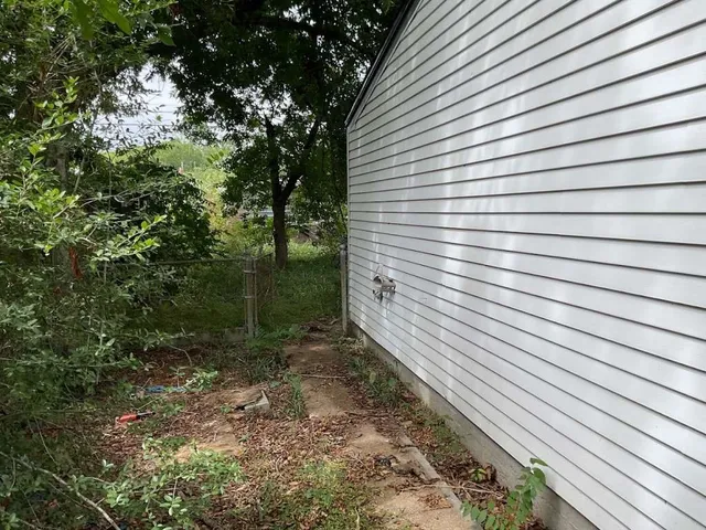 a view of a backyard