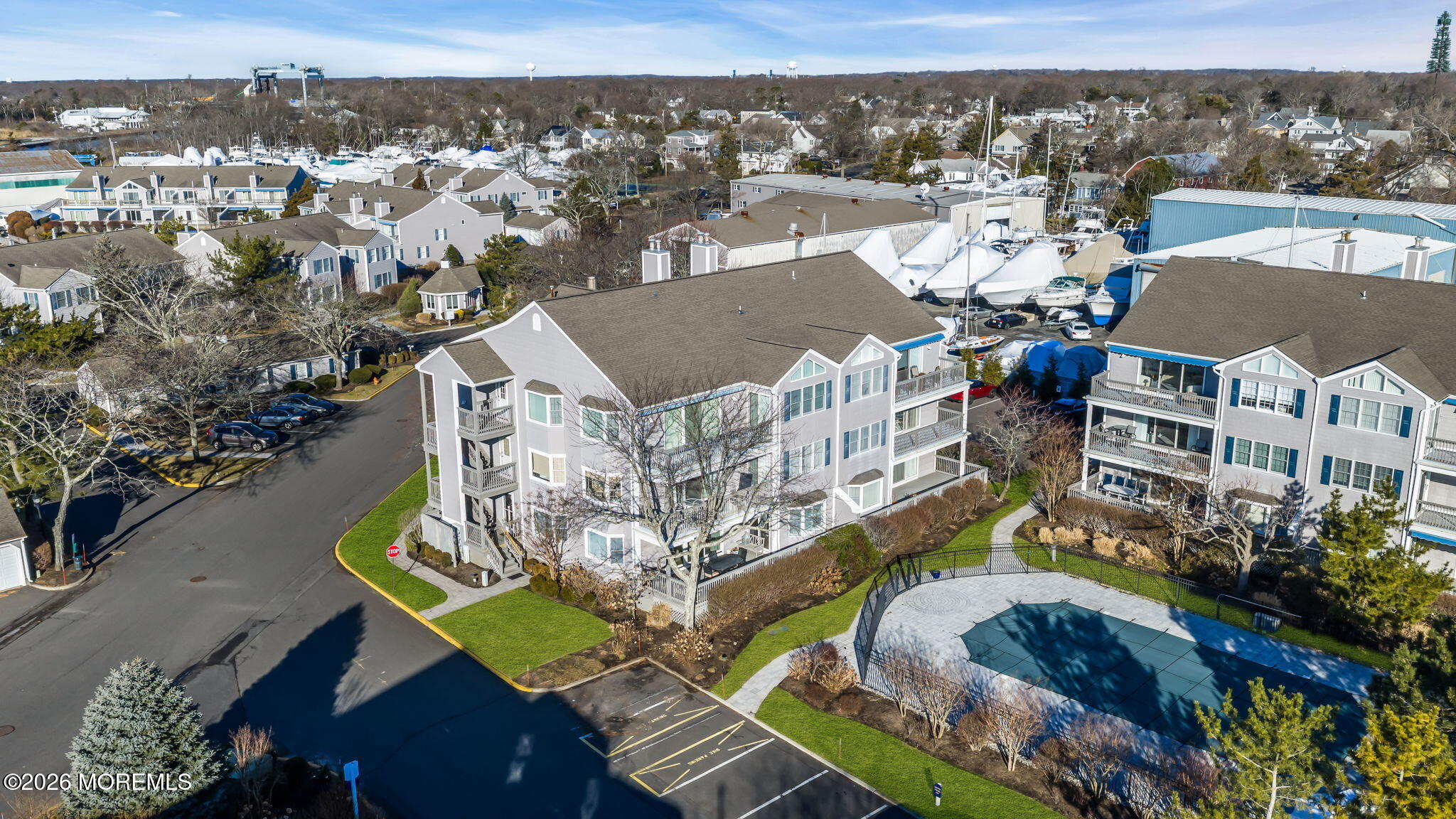 97 Bay Point Harbour Point Pleasant, NJ 08742 - Photo 44 of 54 an aerial view of a house with a swimming pool