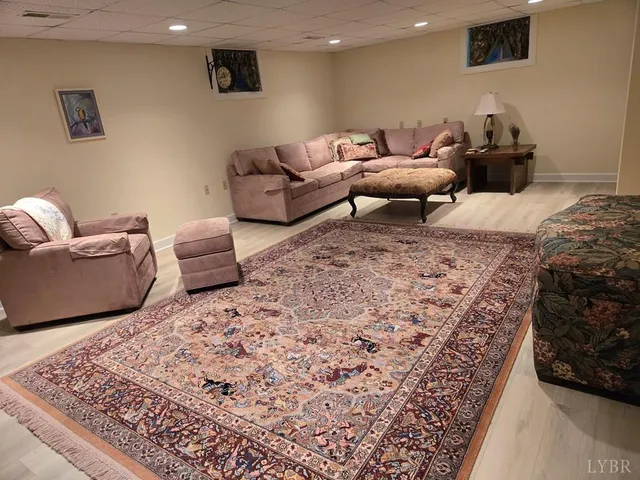 a living room with furniture and a couch