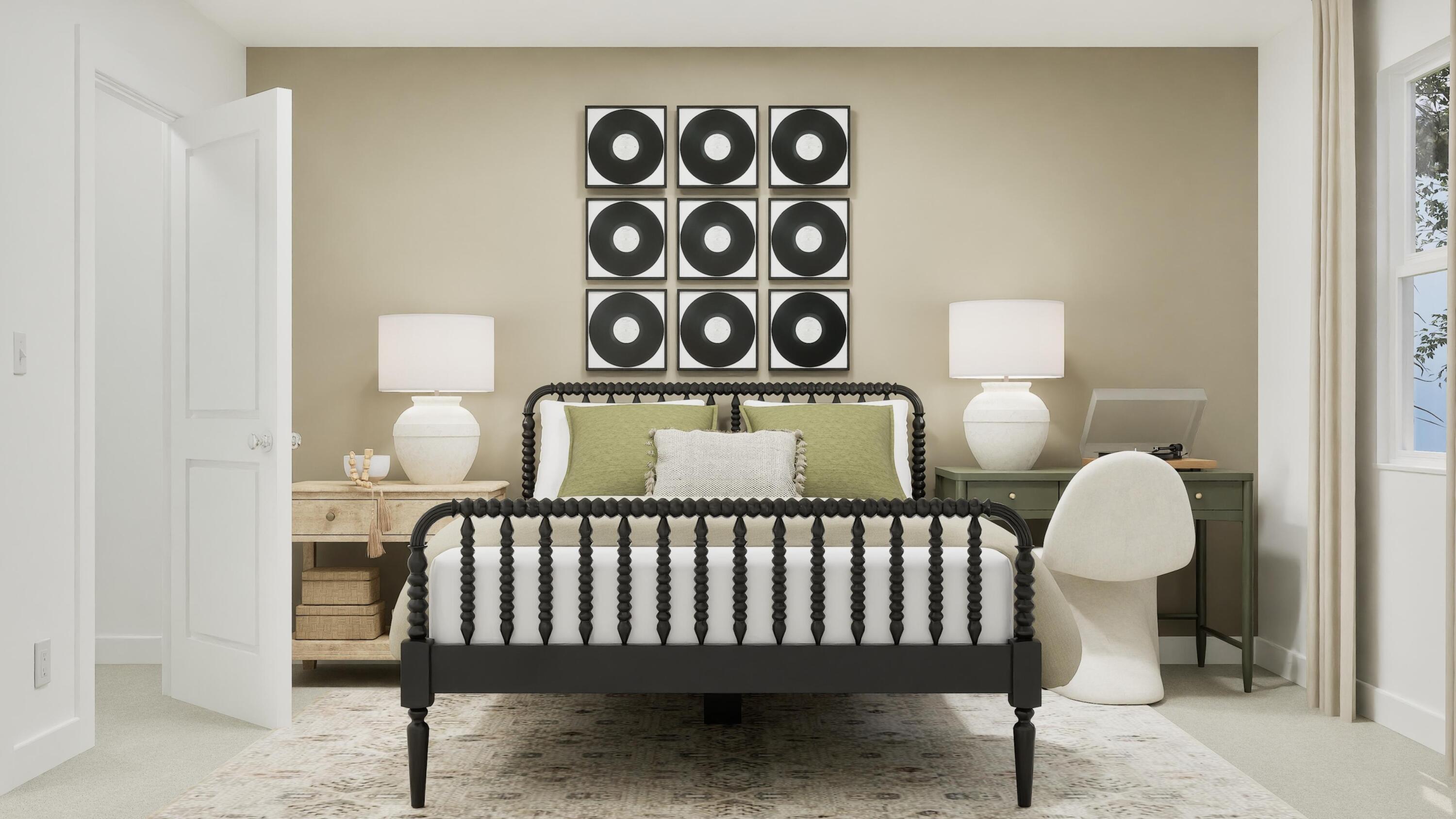 3784 Maple Street Portage, IN 46368 - Photo 4 of 21 a bedroom with a bed and a lamp on dresser