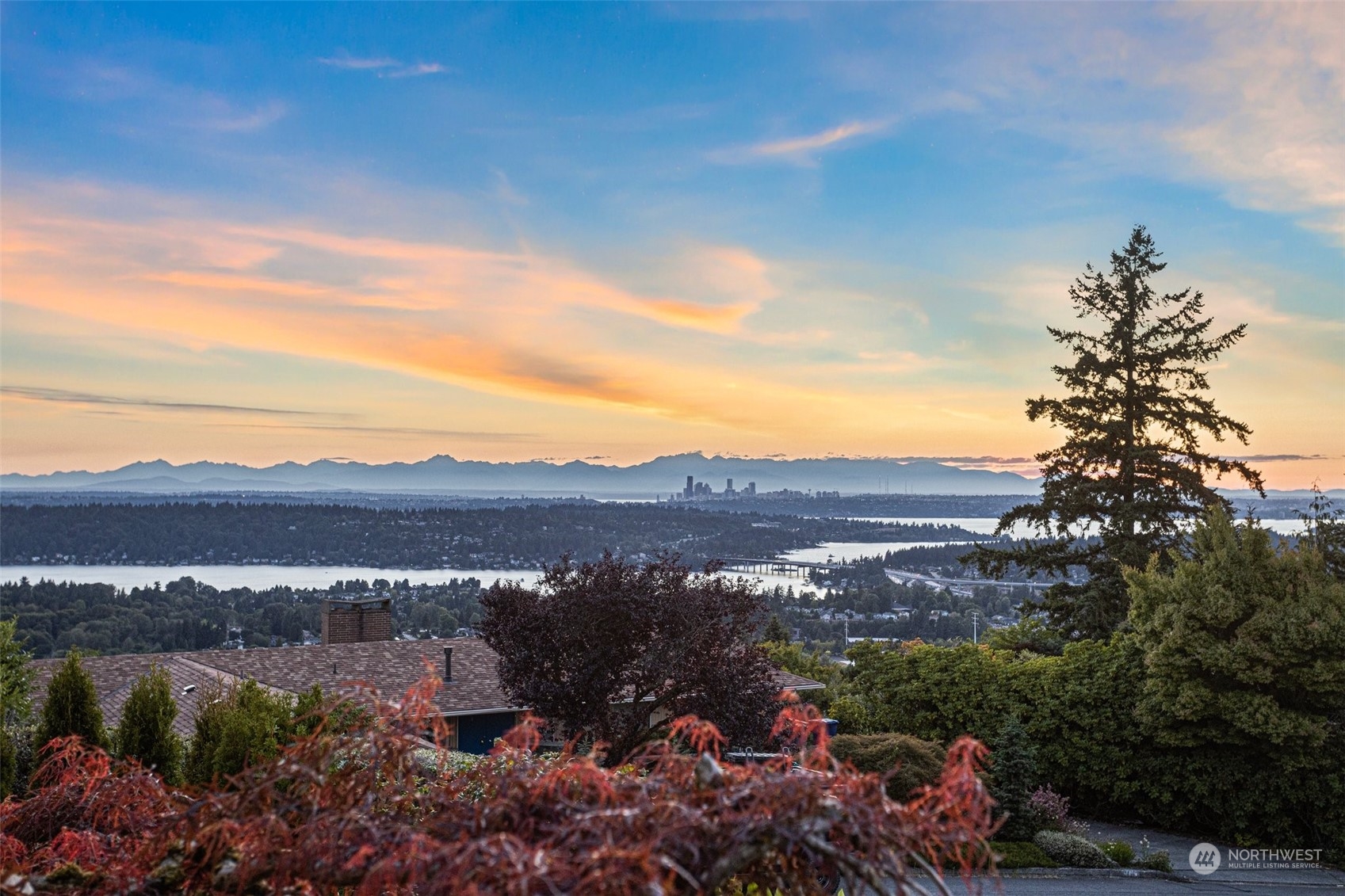 4428 140th Avenue Southeast Bellevue, WA 98006 - Photo 3 of 40 a view of a town with mountains in the background