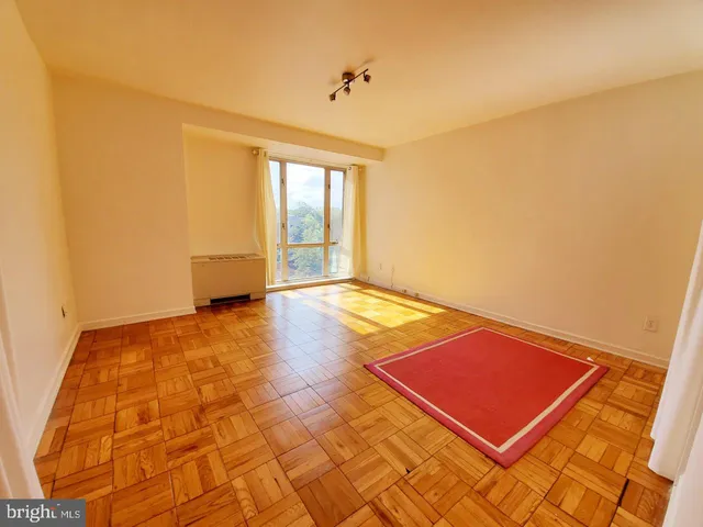 an empty room with a window