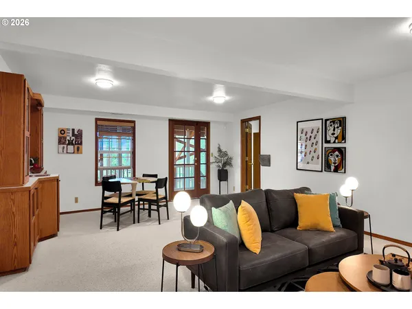 a living room with furniture