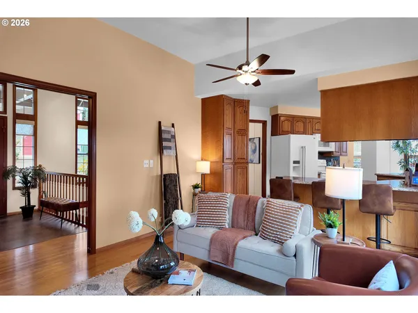 a living room with furniture