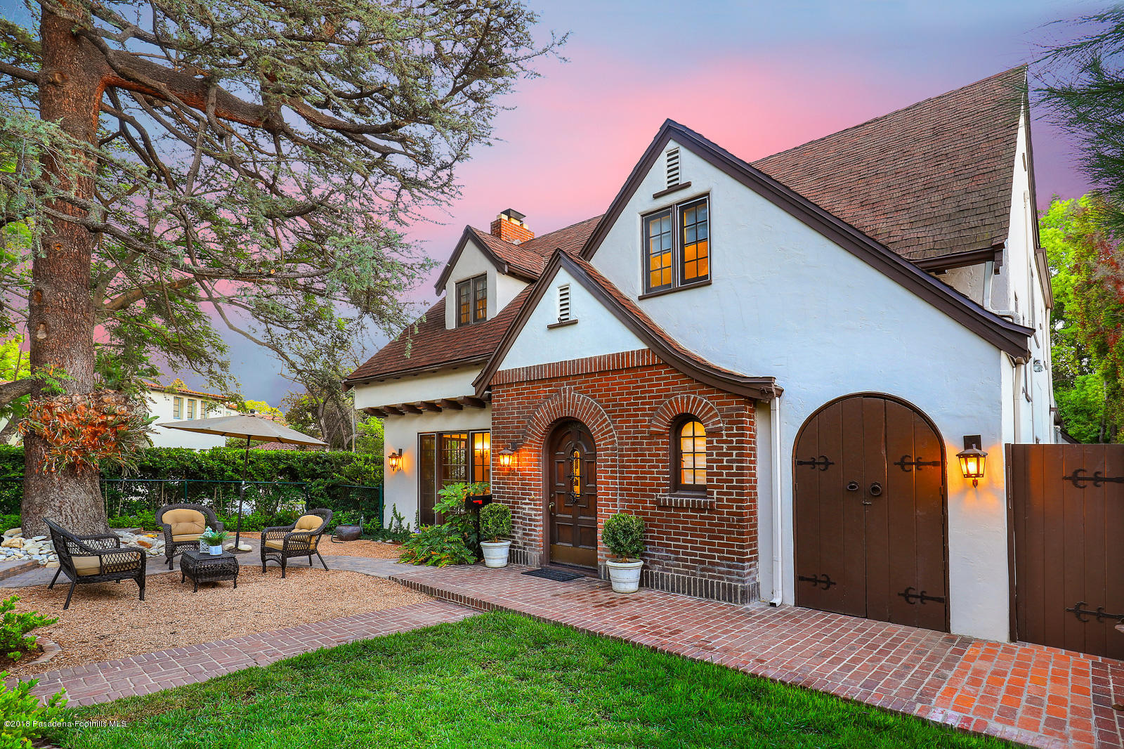 884 Old Mill Road Pasadena, CA 91108 - Photo 3 of 32 a front view of a house with garden and porch