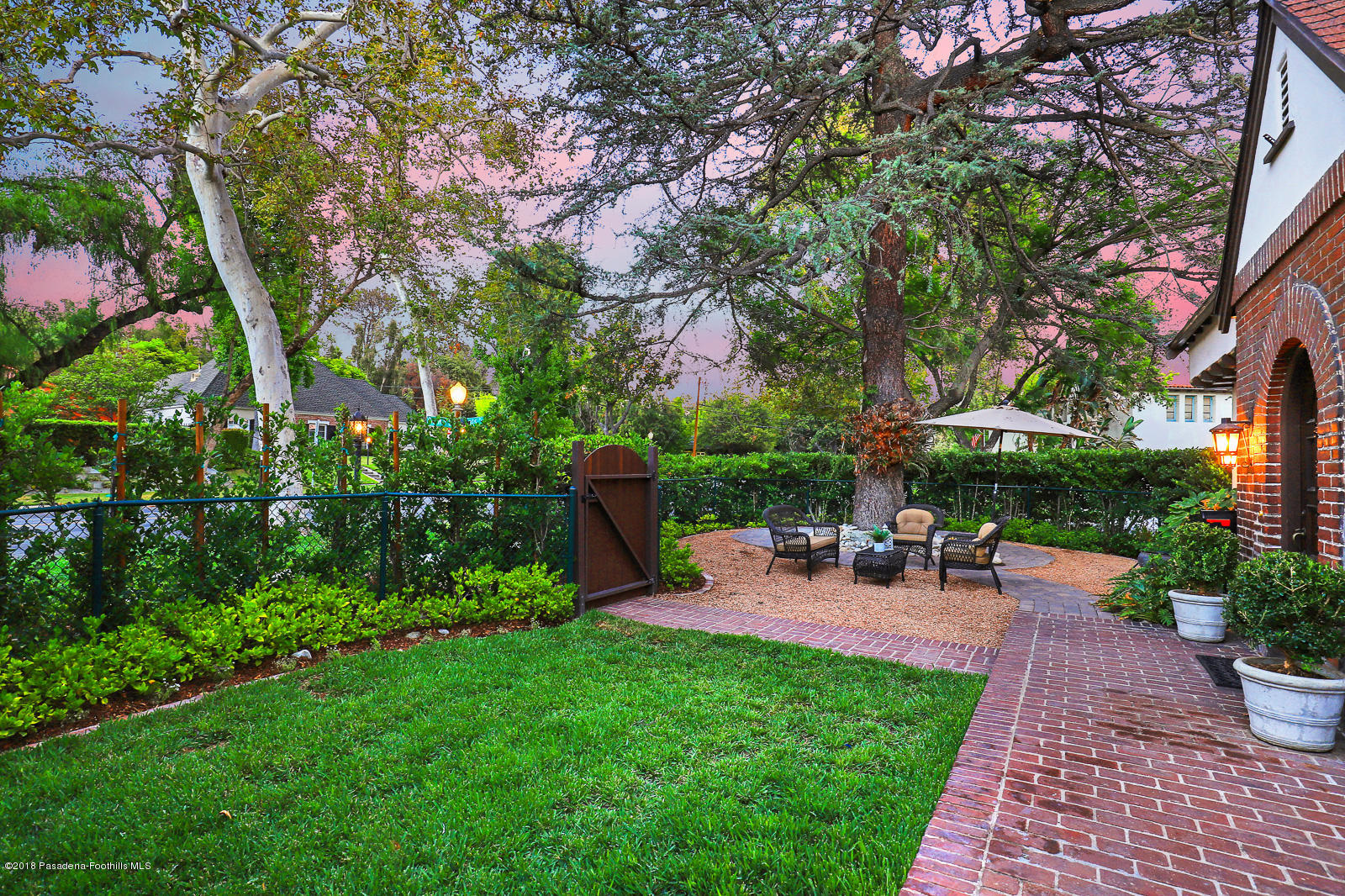 884 Old Mill Road Pasadena, CA 91108 - Photo 5 of 32 a view of a backyard with sitting area