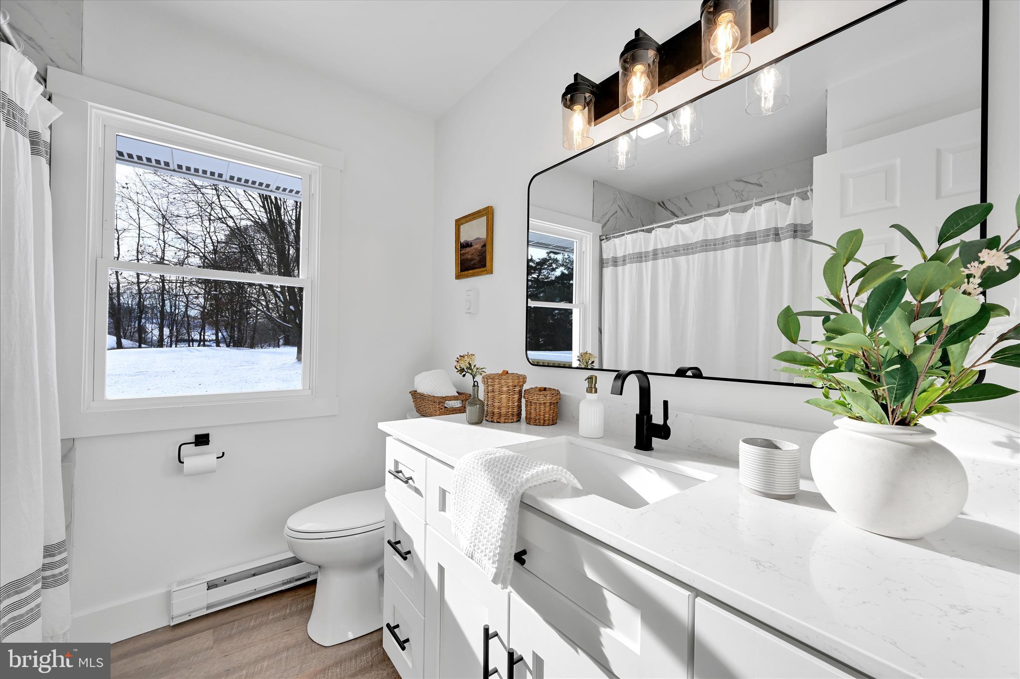 4 Truce Road New Providence, PA 17560 - Photo 13 of 34 a bathroom with a sink a toilet and a mirror