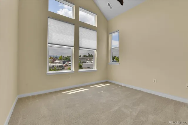 an empty room with windows