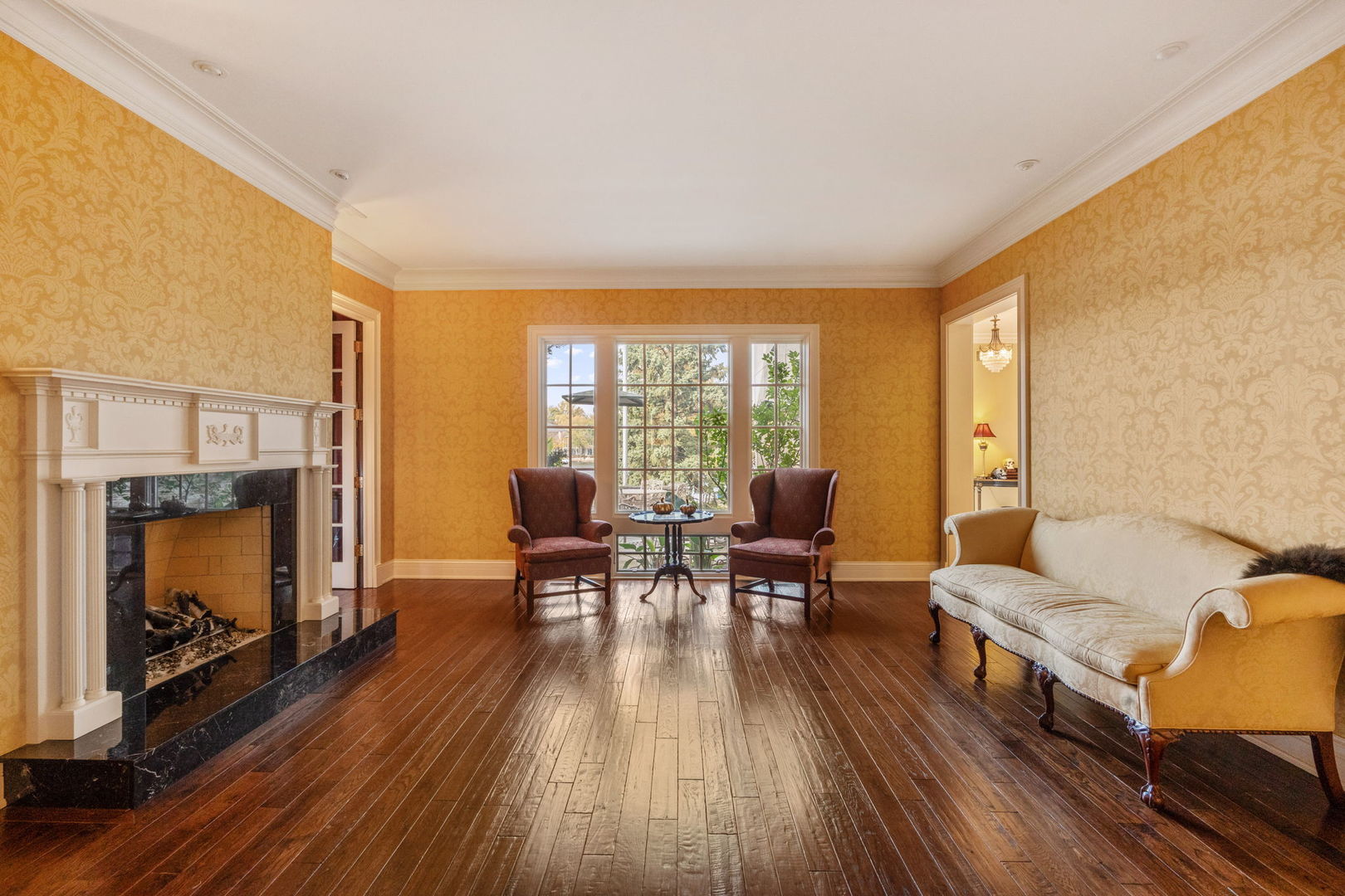 561 West 58th Street Hinsdale, IL 60521 - Photo 28 of 87 a living room with furniture and a fireplace