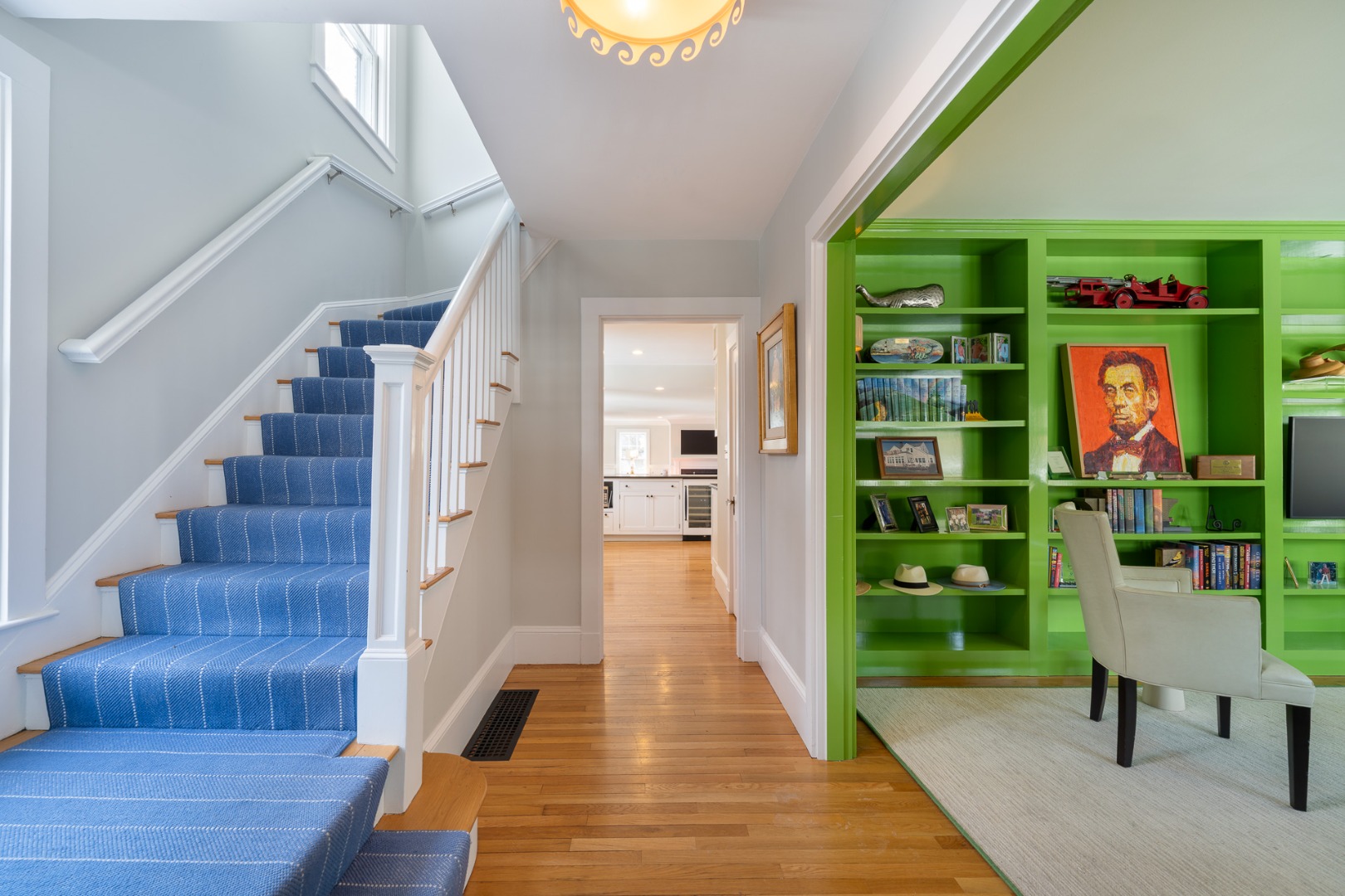 2 Silver Street Nantucket, MA 02554 - Photo 14 of 30 a view of front door with dining room and stairs