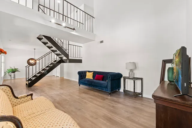 a living room with furniture