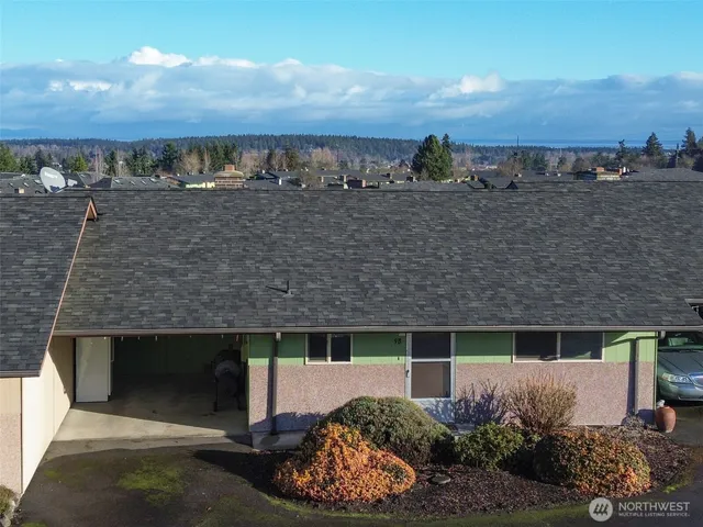 a view of a terrace with a garden