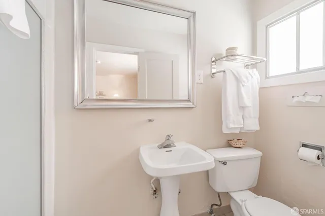 a view of a car park in front of a building