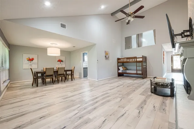 a room with furniture and a window