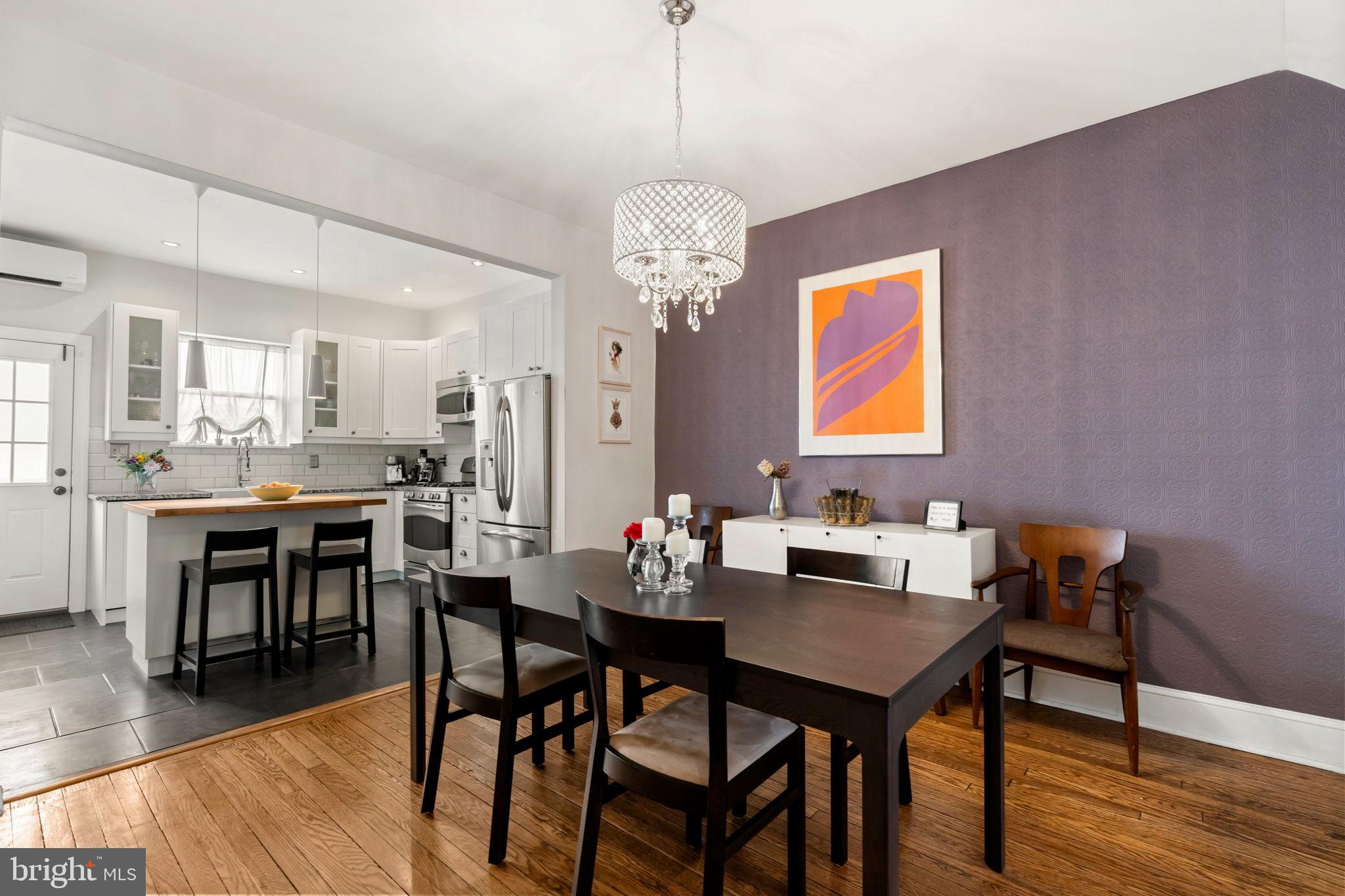 1728 South 13th Street Philadelphia, PA 19148 - Photo 11 of 31 a view of a dining room with furniture wooden floor and chandelier