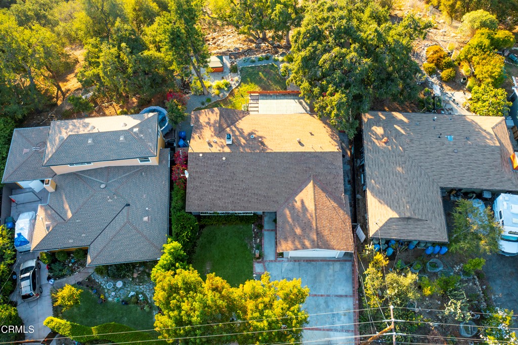 4155 Aralia Road Altadena, CA 91001 - Photo 25 of 28 an aerial view of a house with a yard and garden