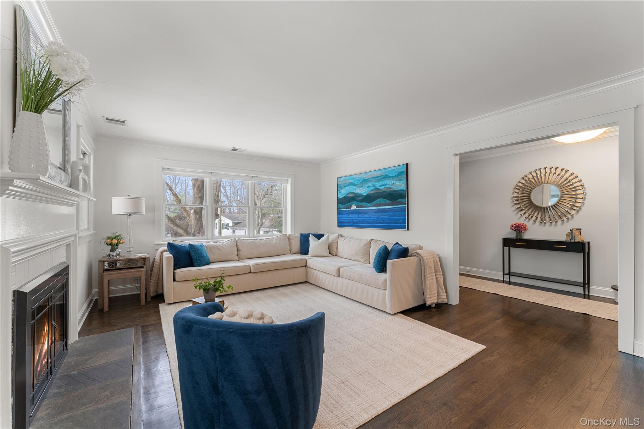 20 Riverview Road Irvington, NY 10533 - Photo 6 of 37 a living room with furniture and a fireplace