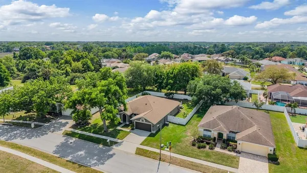 an aerial view of multiple house