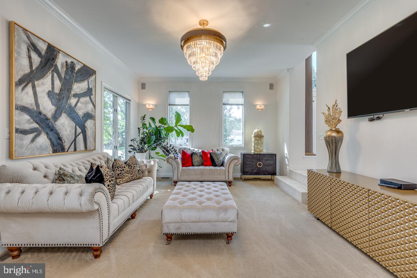 2 Collage Court Cherry Hill, NJ 08003 - Photo 27 of 89 a living room with furniture and a flat screen tv
