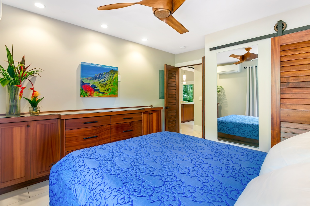 2330 Ho'ohu Road, Unit 16 Koloa, HI 96756 - Photo 14 of 29 a bedroom with a bed and a view of bathroom