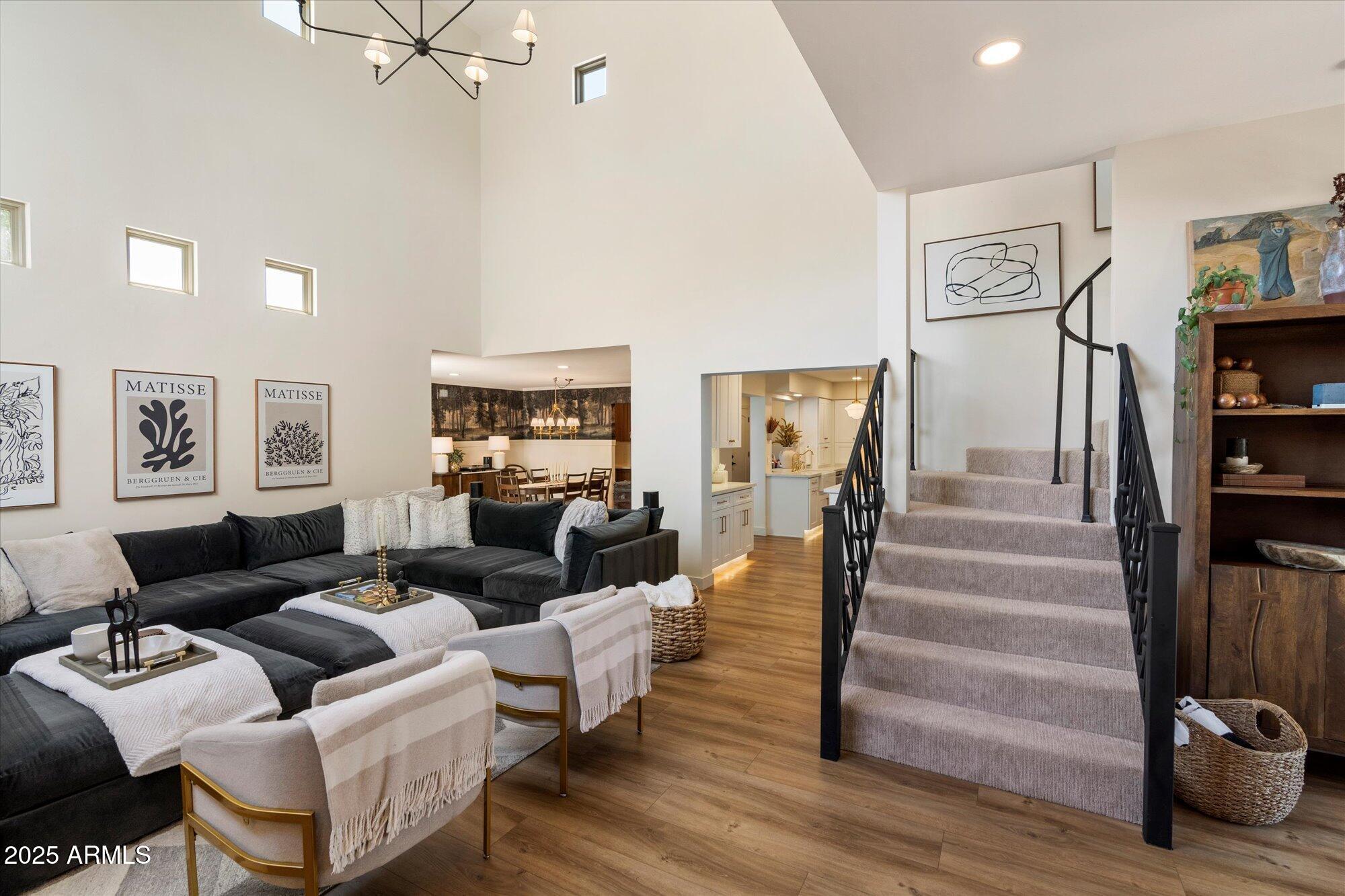 4502 East Exeter Boulevard Phoenix, AZ 85018 - Photo 14 of 48 Great Room with Staircase View