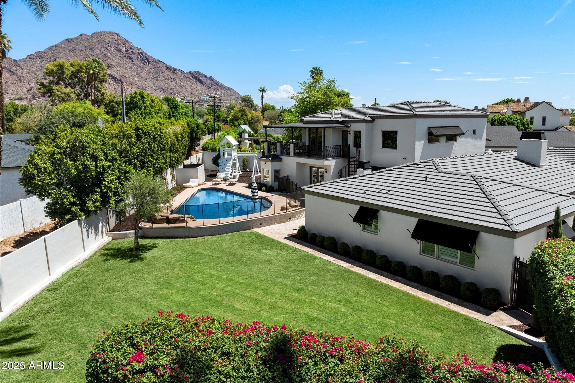 4502 East Exeter Boulevard Phoenix, AZ 85018 - Photo 46 of 48 Backyard Aerial with Pool