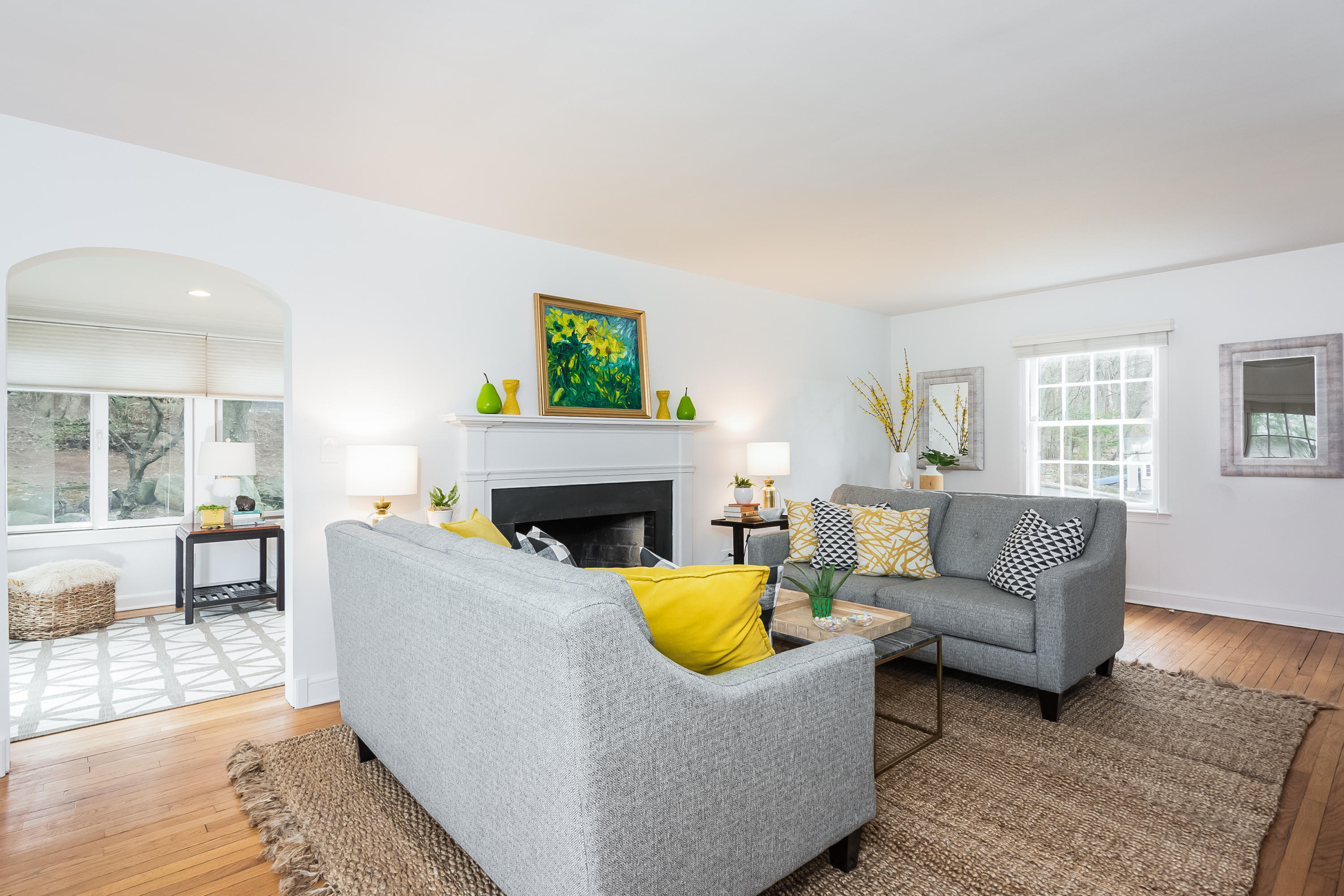 39 Intervale Road Darien, CT 06820 - Photo 2 of 18 a living room with furniture and a fireplace