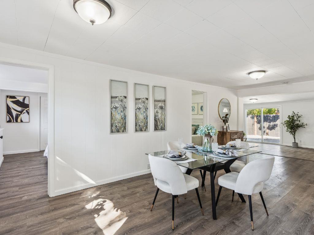 1684 Hill Road Novato, CA 94947 - Photo 9 of 21 a view of a dining room with furniture and wooden floor