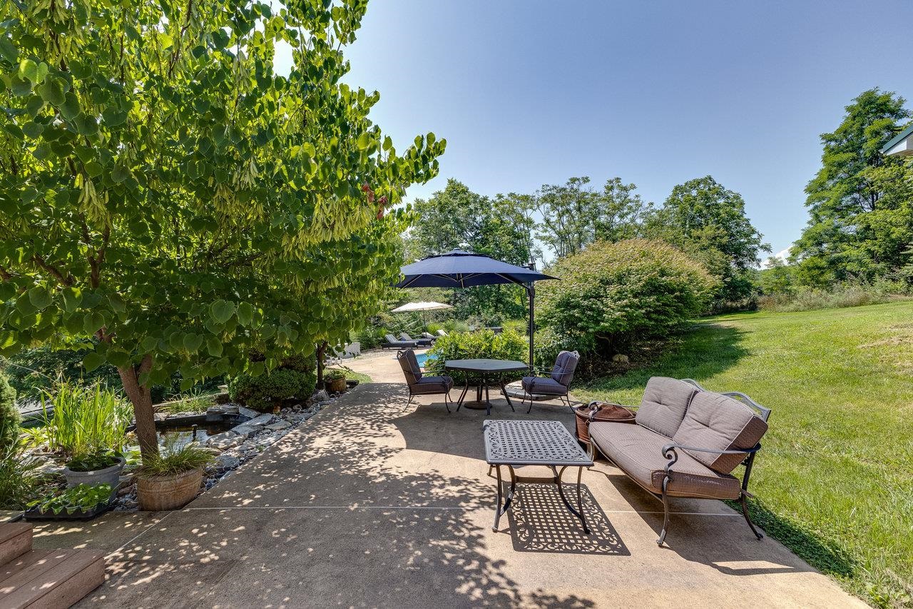 10 Todd Road Mount Sidney, VA 24467 - Photo 41 of 57 a view of a patio with table and chairs potted plants with large tree