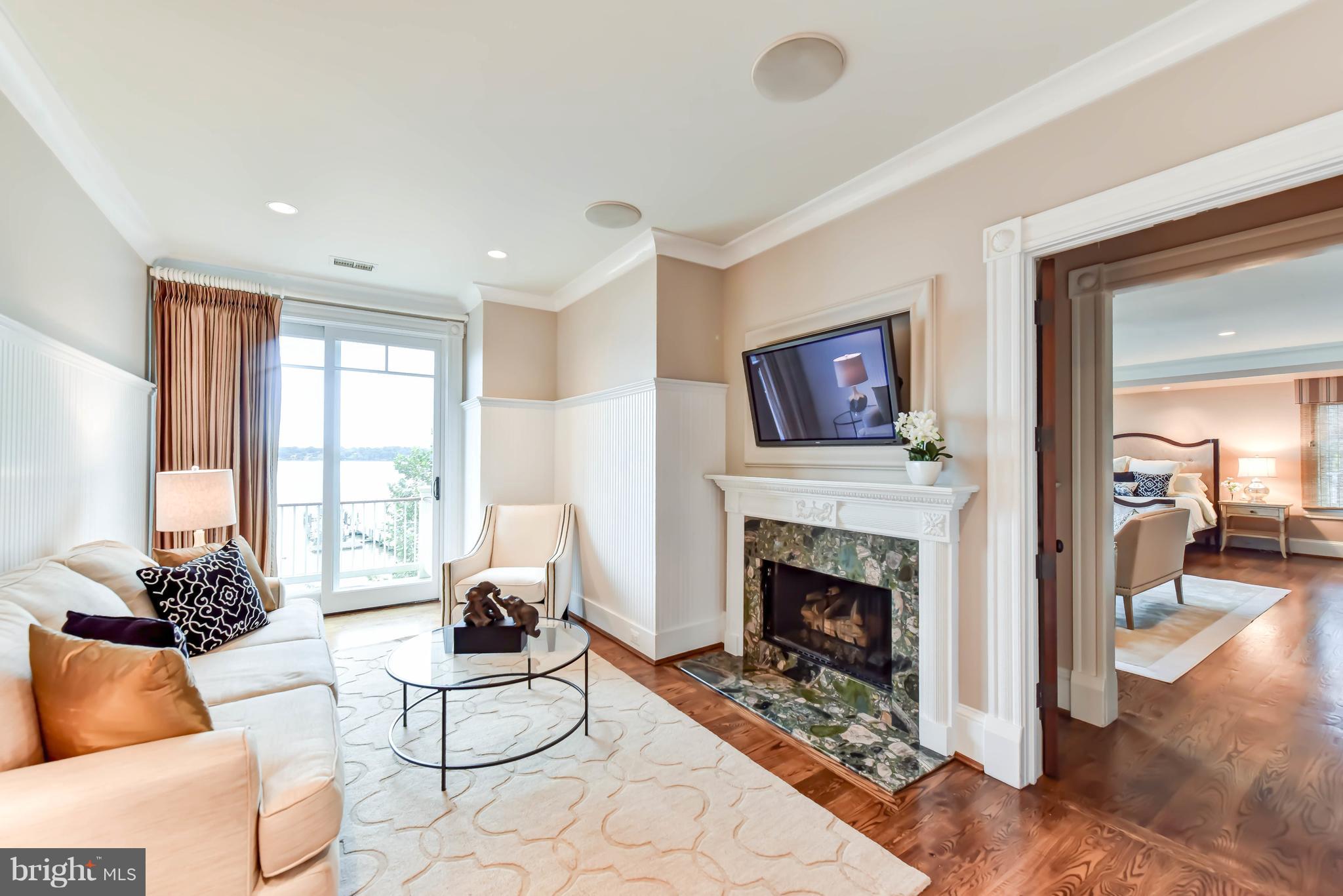 7615 Southdown Road Alexandria, VA 22308 - Photo 42 of 80 Master Sitting Room with Gas Fireplace and Balcony