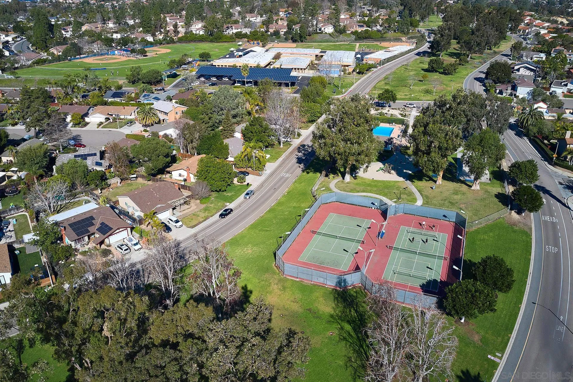 138 Townwood Way Encinitas, CA 92024 - Photo 27 of 48 an aerial view of residential house with outdoor space and swimming pool