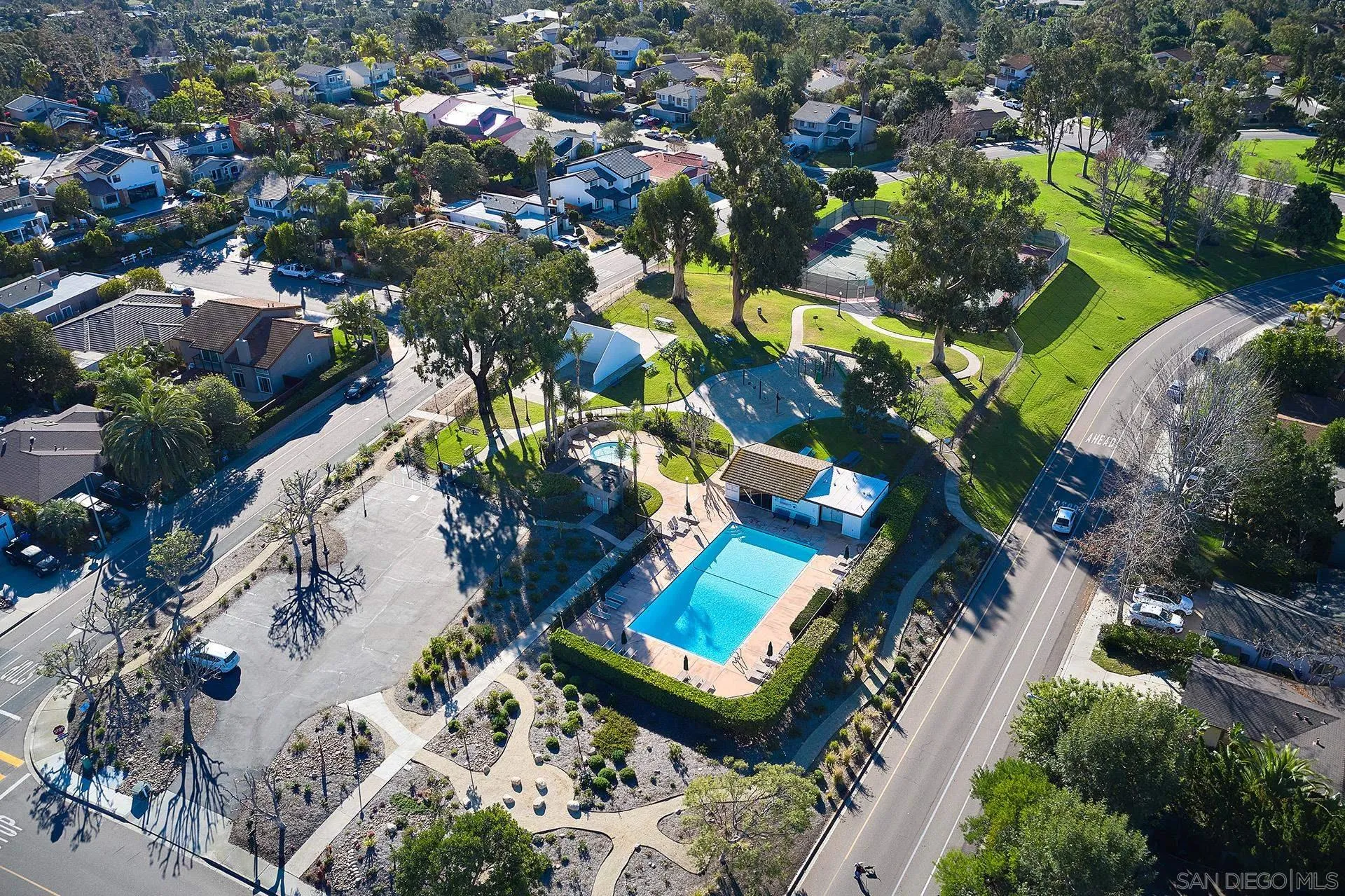 138 Townwood Way Encinitas, CA 92024 - Photo 31 of 48 an aerial view of a house a yard and mountain