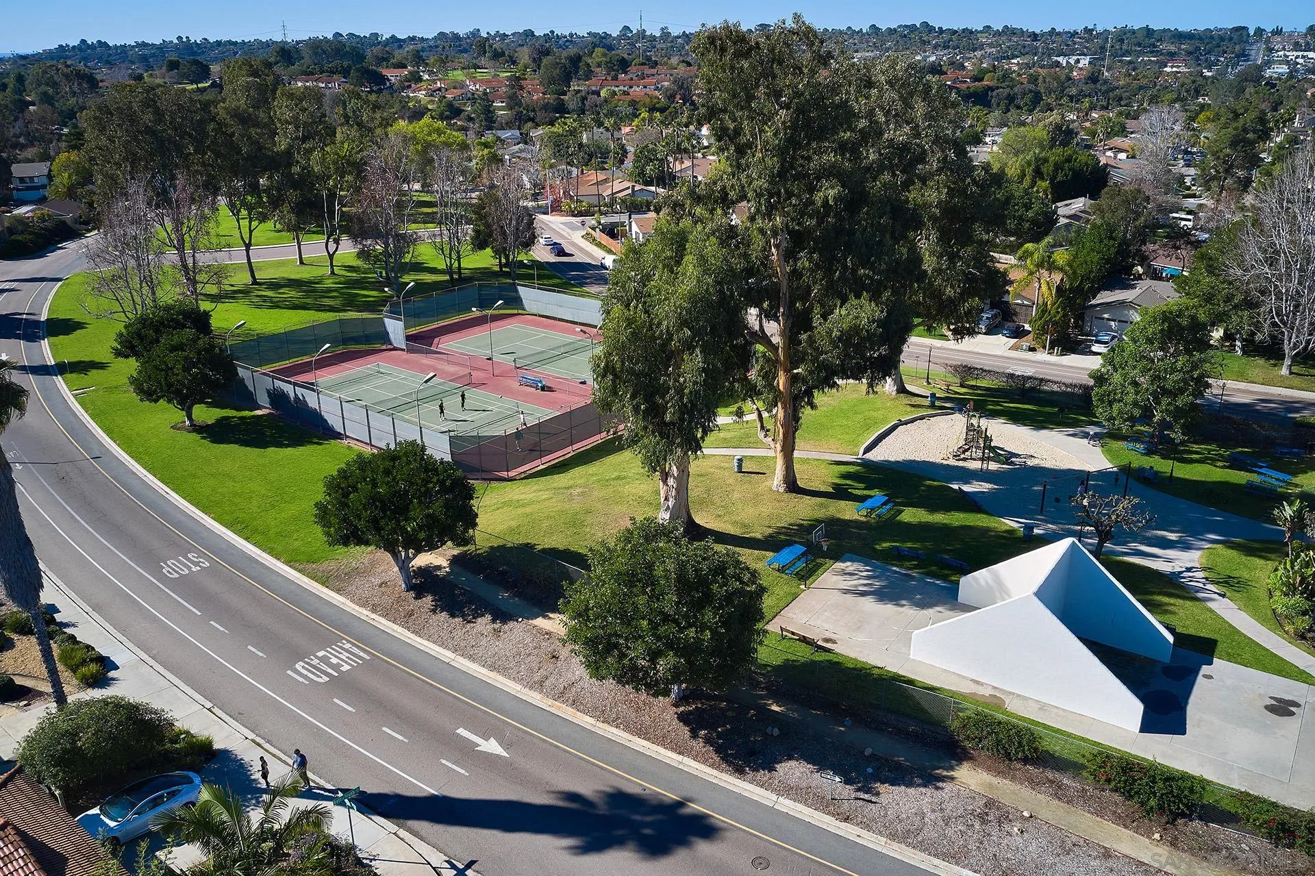 138 Townwood Way Encinitas, CA 92024 - Photo 33 of 48 an aerial view of a house with a garden
