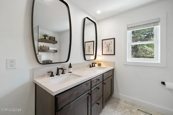 a workspace with furniture and window